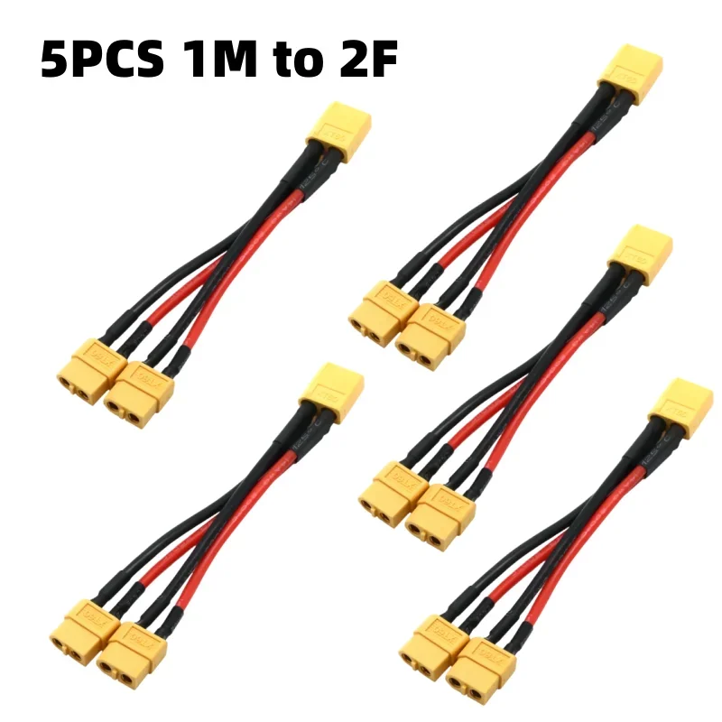 Silicon Wire XT60 Parallel Battery Connector Male/Female Cable Double Extension Y Splitter/RC Battery Motor 3 Way 14AWG