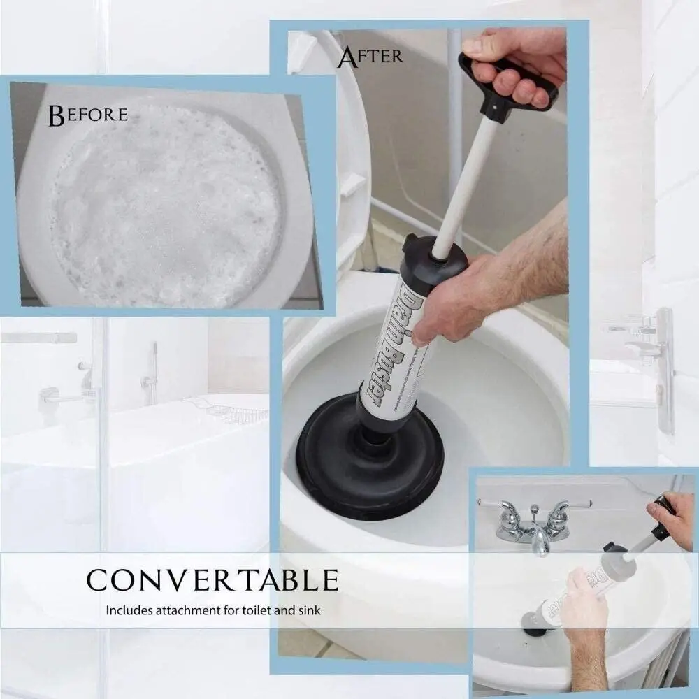 Wiltec Pompe déboucheur haute pression pour Nettoyage de tuyaux rapide  Drains d'évier de Toilettes