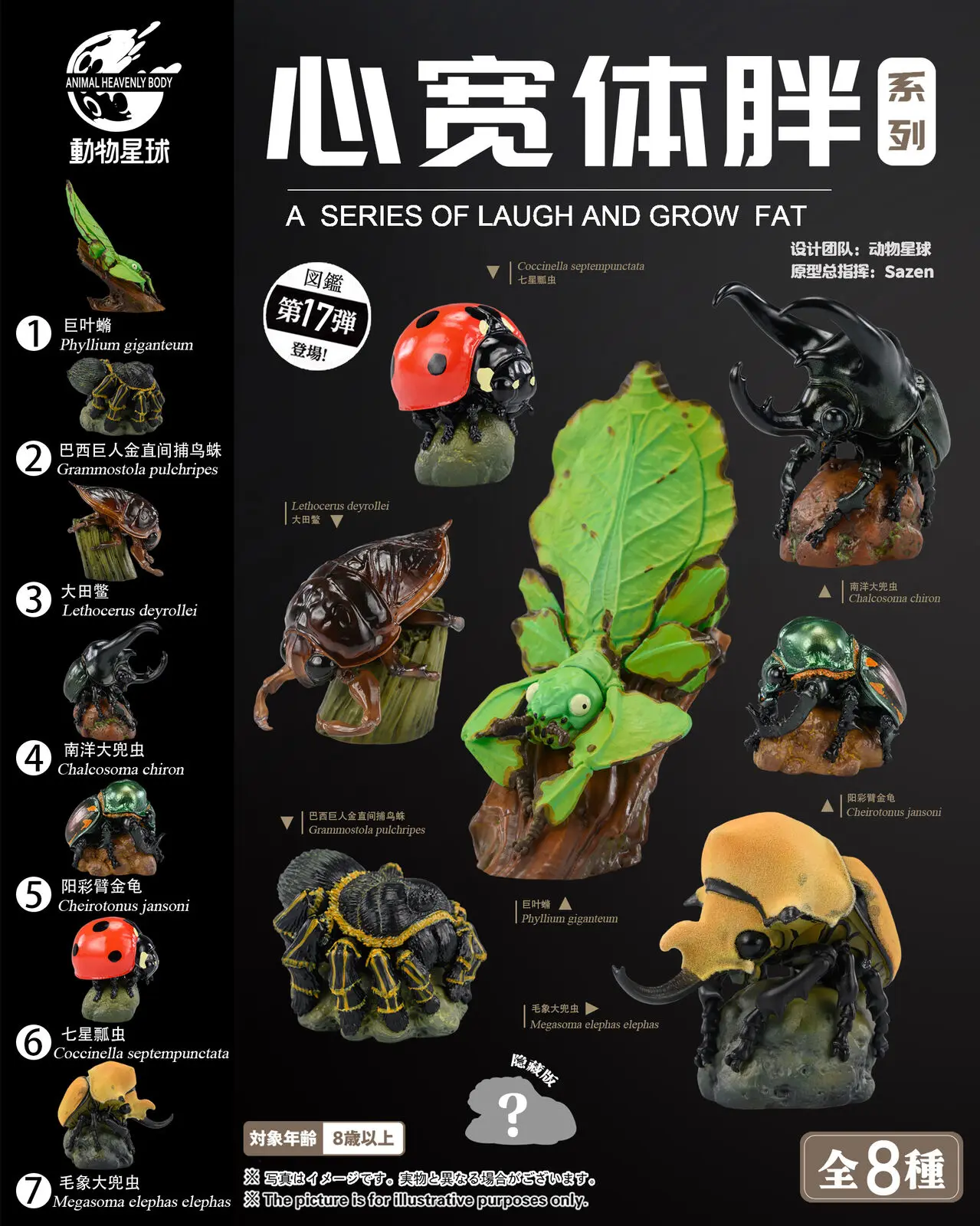 

Animal Heavenly Body 17 Insect 3.0 Blind Box Model Collection Decoration Bird-eating Spider Chalcosoma AtlAs Lady Beetle Gift