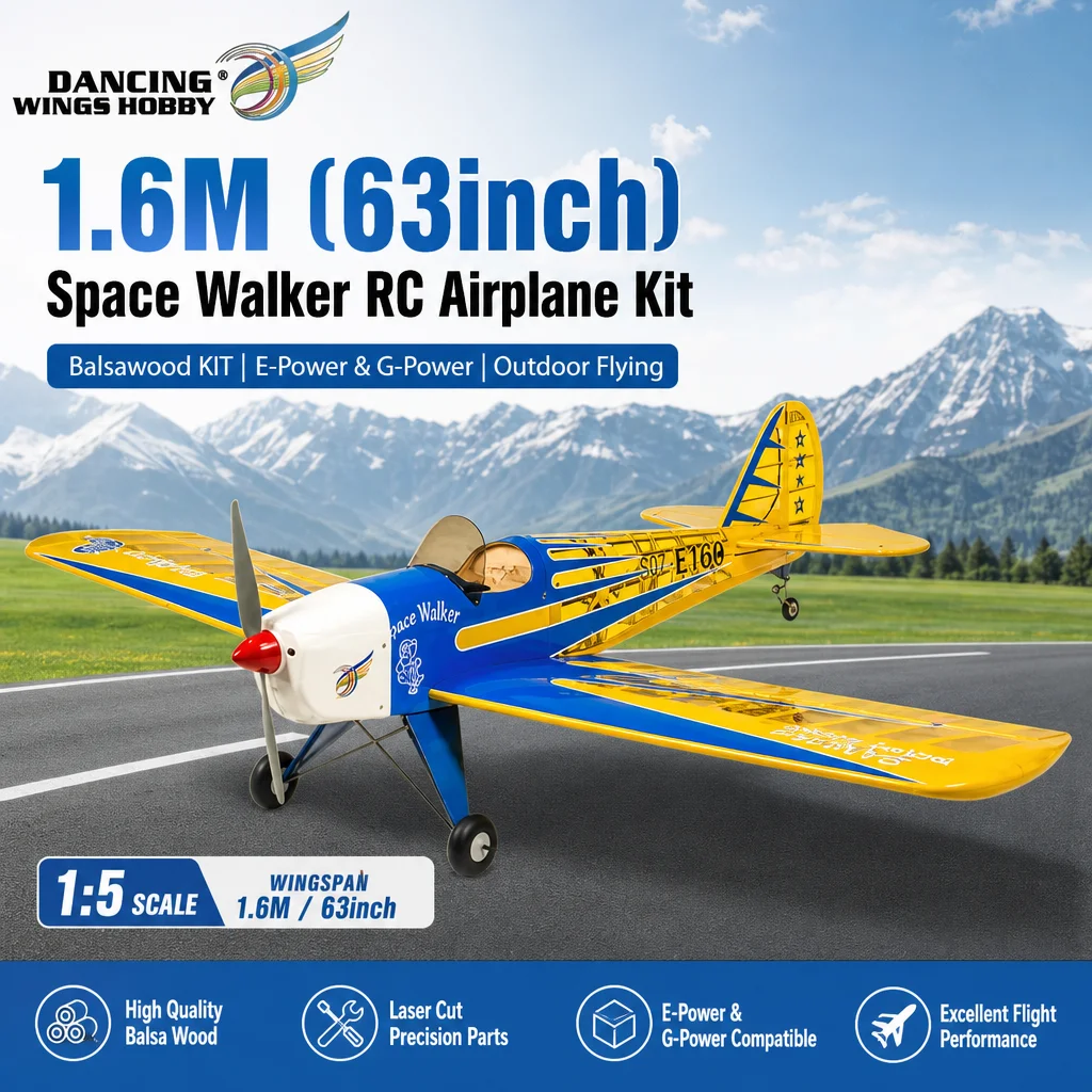 DW Hobby 1.6M Space Walker Bausatz – 63 Zoll 1:5 Maßstab Balsa Elektro-/Benzin-RC-Flugzeug S07