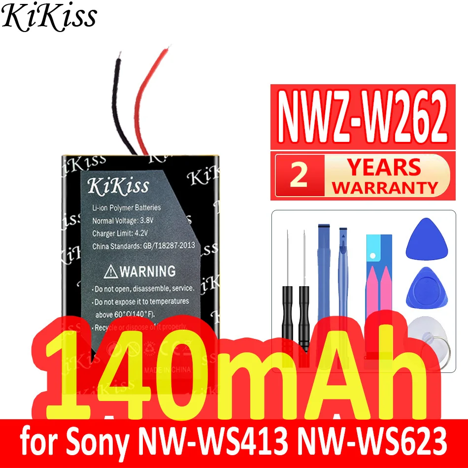 140Mah Kikiss Potente Batteria Nwzw262 (401225 2 Linee) Per Sony Nw-Ws413 Nw-Ws623 Nw-Ws625 Nwz-W273S Nwz-W274S Nwz-W252 Nwz-W262