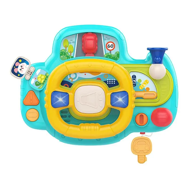 

Cartoon Electric Driving Car Steering Wheel Toy With Music Early Educational Montessori Multifunctional Sounding Toy For Kids