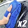 1/2Pcs Car Cleaning Brush Cleaner Tools Microfiber Car Washer Sponge Cleaning Washing Towel Auto Gloves Car Washing Accessories 1