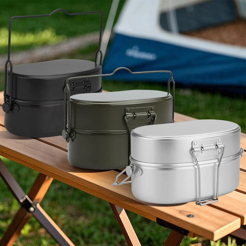 Portable Military Mess Tin Lunch Box Set - Durable Aluminum Alloy Camping & Outdoor Kit