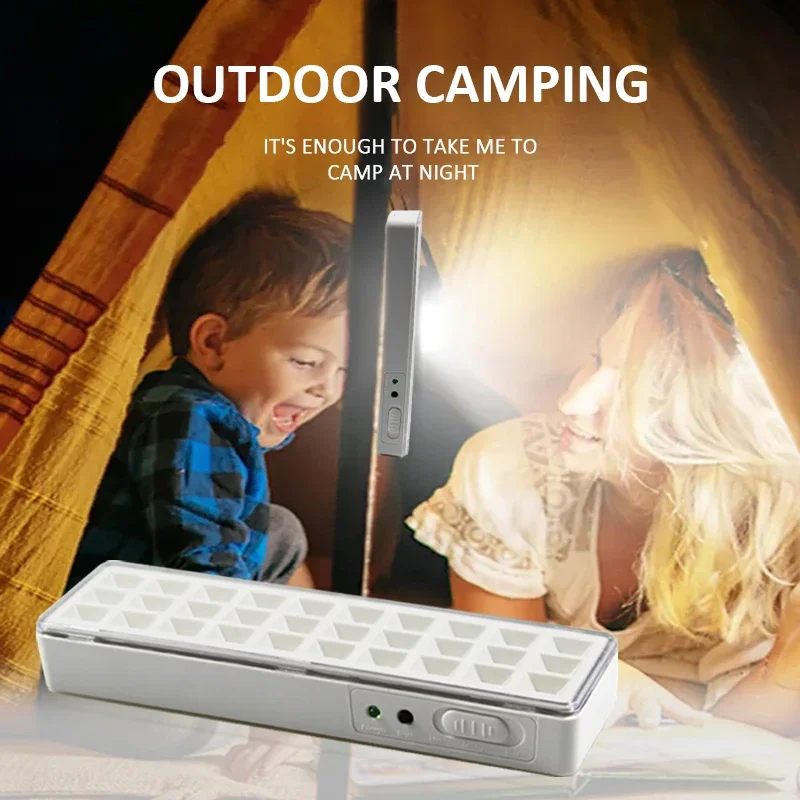 Emergency Light 2 Modes Dimmable 30LED Rechargeable Outdoor Night Repair Lights Portable Camping Lantern for Power Outage Use