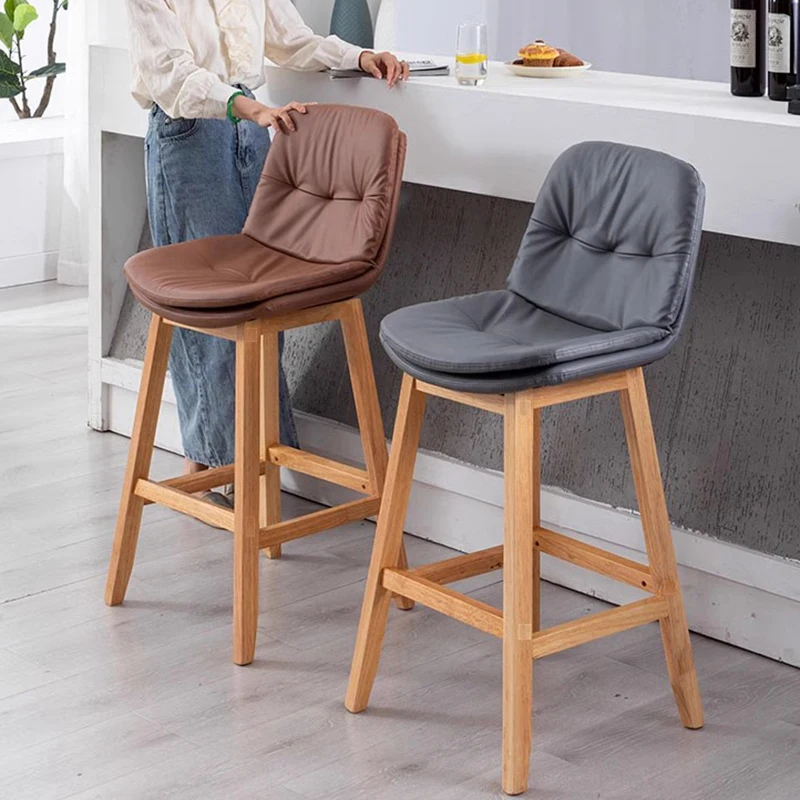 

Modern Wood Bar Chairs Nordic Minimalistic Living Room Counter Bar Chairs Kitchen Luxury Banqueta Bar Furniture BL50BC