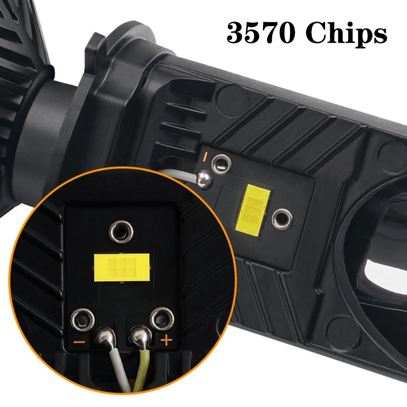 Y6D H4 LED Projector Headlight Projector Lens with Fan Cooling 90W Automobile Hi Lo Beam Bulb 12V 6000K Bi LED Lens Projector