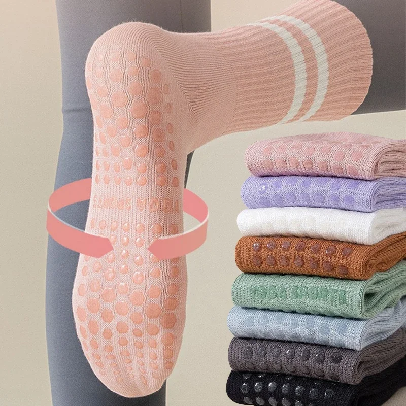 

Носки для йоги, Нескользящие силиконовые хлопковые носки, спортивные носки для пилатеса, йоги, носки для фитнеса в помещении, женские спортивные аксессуары