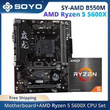 SOYO Monarch Dragon B550M with Ryzen 5 5600X CPU Processor Gaming Motherboard Set Supports XMP Overclocking Dual-channel DDR4