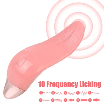 12cm Artificial Tongue Heated Blowjob Vibrator for Women Nipple Clitoris Licks Vaginal Anal Plug Female Masturbator Oral Sex Toy 4