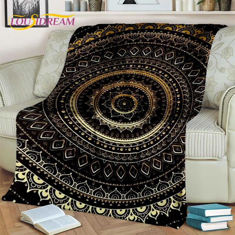 3D Mandala Bohemia Geometric Flower Blanket,Soft Throw Blanket for Home Bedroom Bed Sofa Picnic Office Hiking Leisure Nap Cover