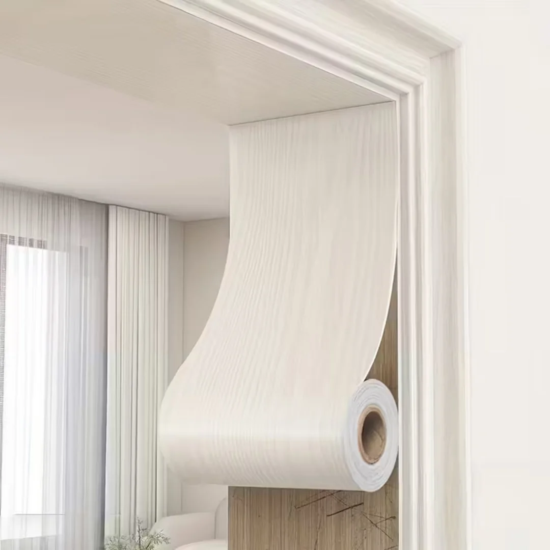 Thickened Wood Grain Skirting Line Wall Sticker - Self-Adhesive Decorative Border