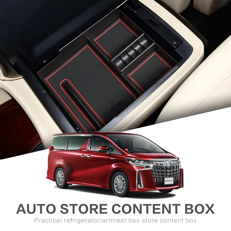 

Car Armrest Storage Box For Toyota Alphard 30 AH30 Vellfire 2015 ~ 2018 Center Console Storage Organizer Tray Auto Accessories