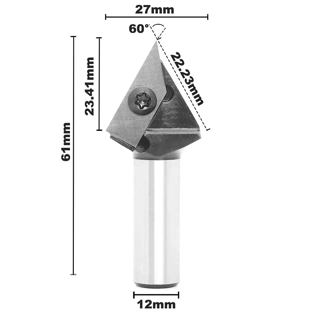 Carbide End Mill Wood Router Bits Router Bit Milling For Engraving For Wood Replacement V-shaped Wood Woodworking 60 Degree Blades Carbide