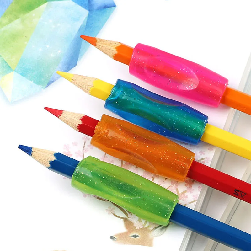 Learning Partner Children Students Stationery Pencil Holding Practise Device For Correcting Pen Holder Postures Grip 4Pcs/lot