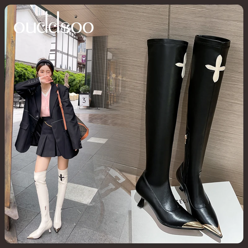 

ODS Stiletto 2024 Sexy Waist Buckle Strap Thin High Heels Women Boots Over The Knee Boot Party Pointed Toe Female Winter Shoes