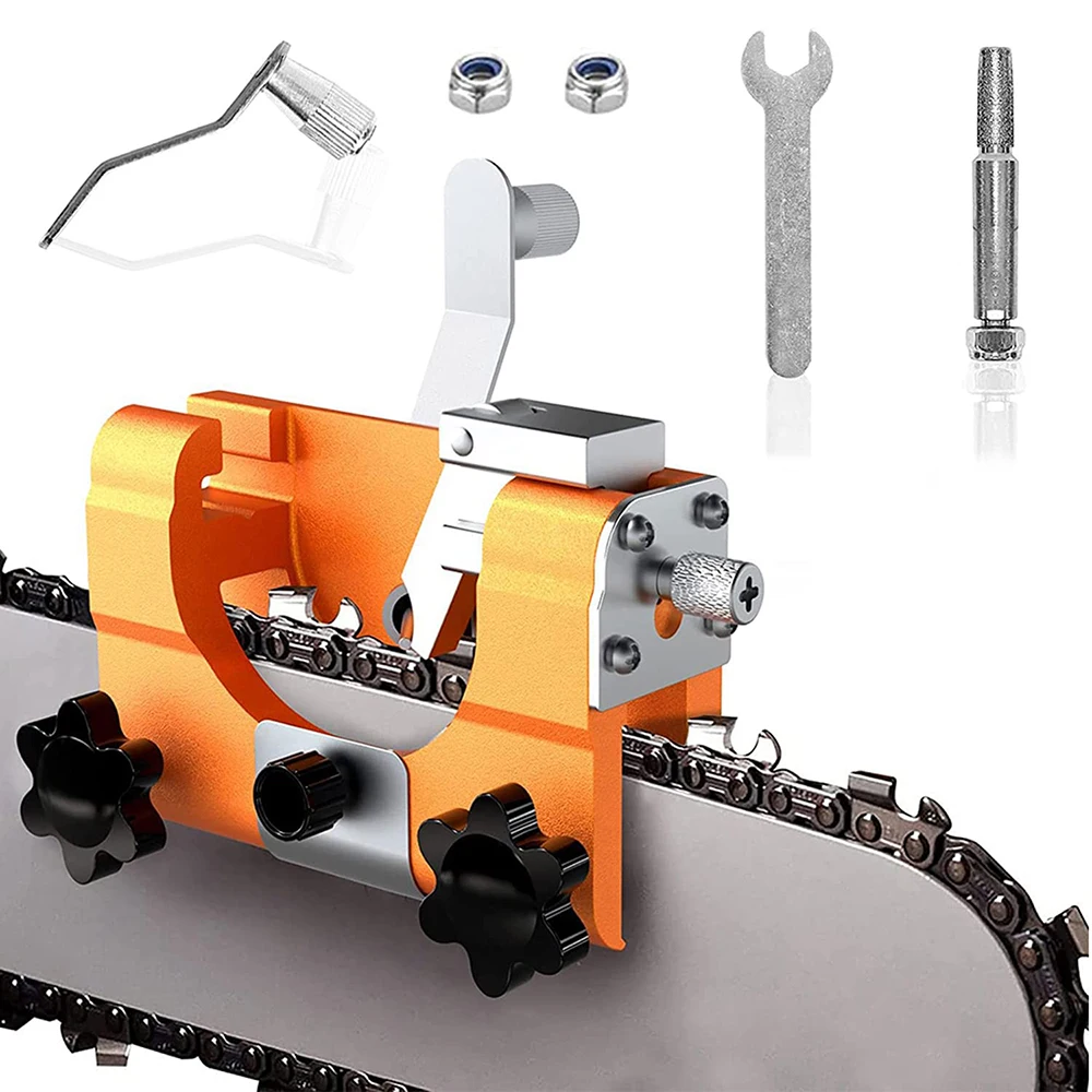 

Chainsaw Sharpener Kit With 3 Sharpening Heads Manual Chainsaw Chain Sharpening Gasoline Chainsaw Sharpening Repair Tools