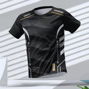 T-shirt sportiva da uomo per corsa, ad asciugatura rapida, traspirante, a maniche corte, girocollo, per palestra, allenamento all'aperto, abbigliamento uomo