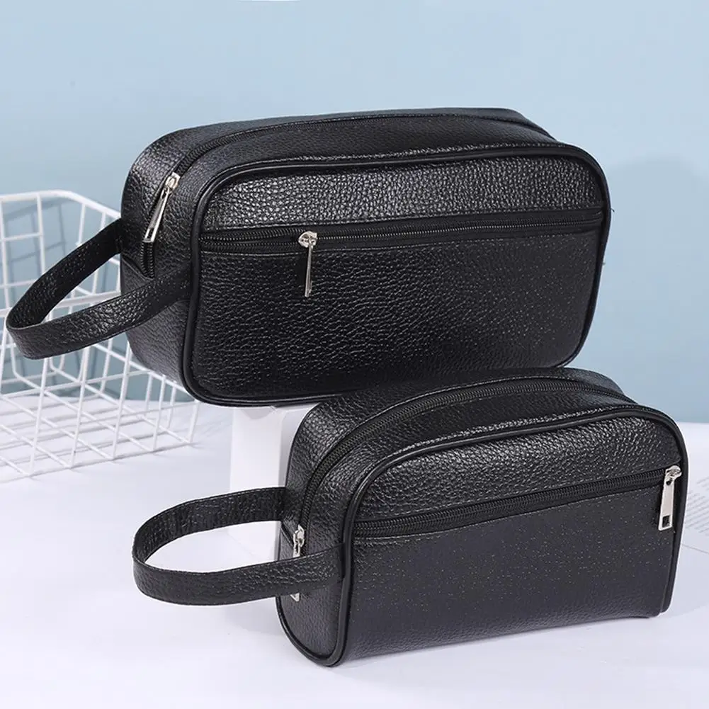 Men Wallets Retro PU Leather Business Handbags Vintage Wristlet Bag Mobile Phone Storage Coin Purse Fashion Woman Coametics Bag