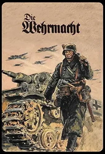 

Metal Tin Sign The Wehrmacht Soldier Tank Retro Wall Decor home decor metal sign