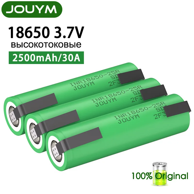 2500Mah 3.7V Inr 18650 Batteria Batterie Ricaricabili Al Litio Ad Alta Scarica 30A Cella Di Saldatura Nichel Per Cacciavite
