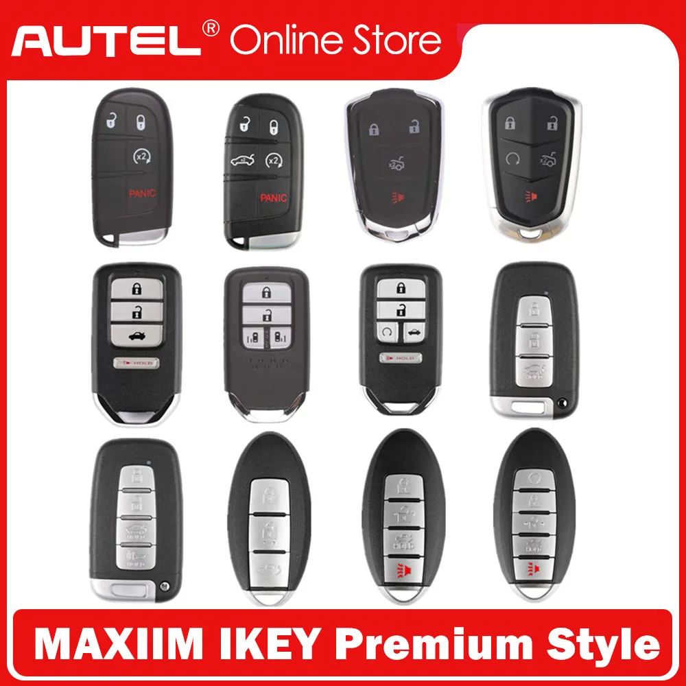 

AUTEL MAXIIM IKEY Premium Style Universal Smart Key for Chrysler/Cadillac/Honda/Hyundai/Nissan for KM100 KM100E IM508 IM608 PRO