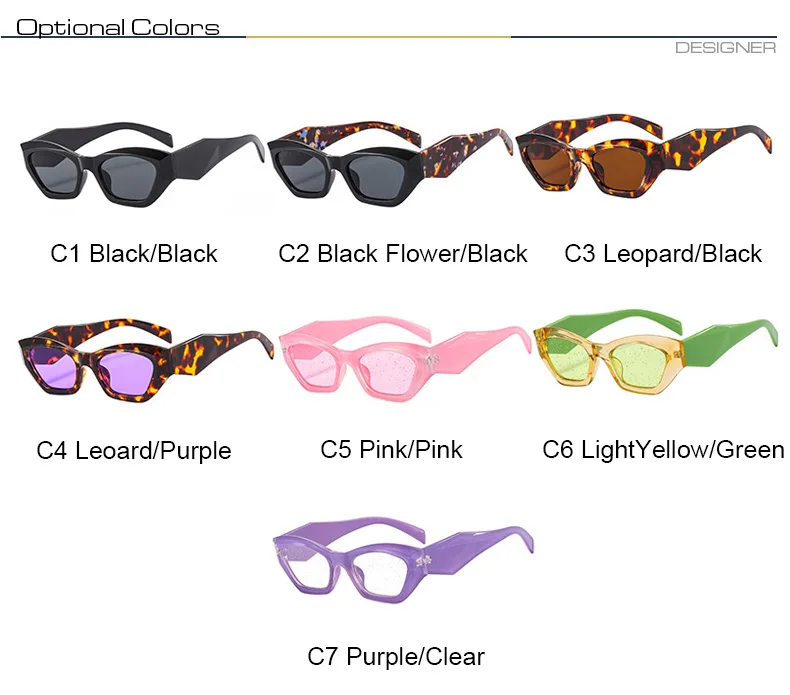 Kleine Punk quadratische Sonnenbrille neue Frauen Männer Trends bunte Sonnenbrille weibliche Marke Designer UV400 Farben Persönlichkeit Brillen – Detail 4