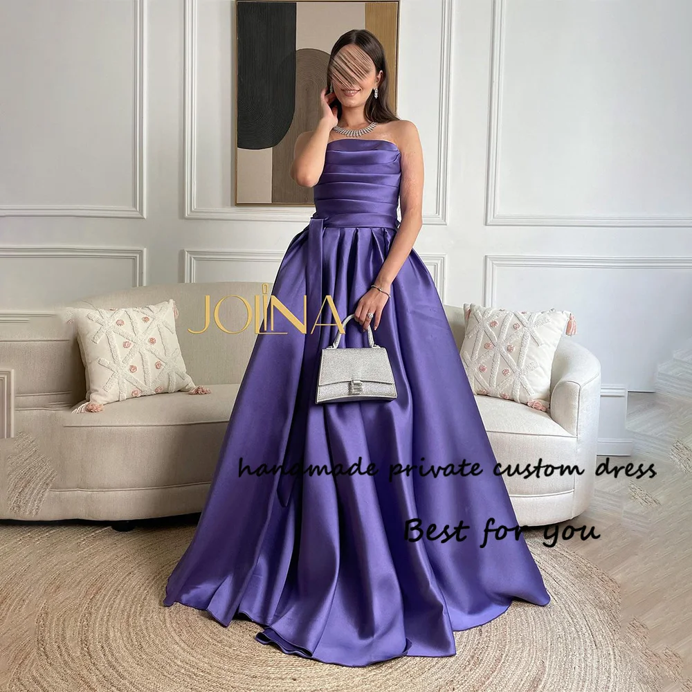 Фиолетовые атласные трапециевидные