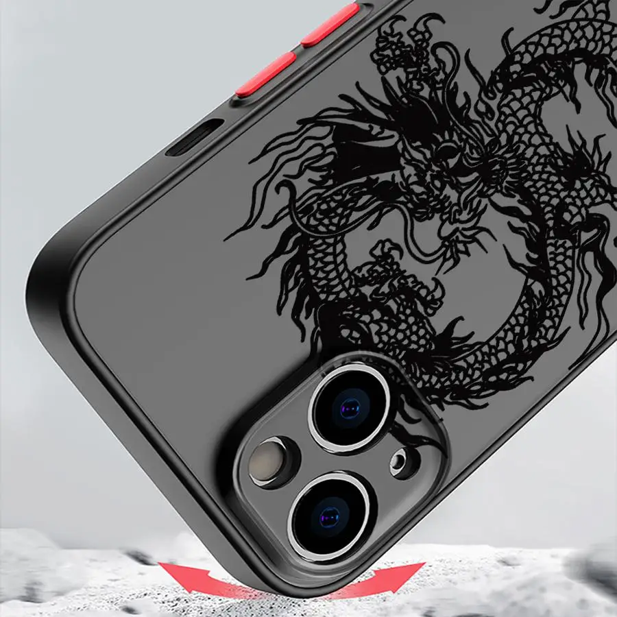 Matte Soft Cover Phone Case with Cool Fashion Dragon Design