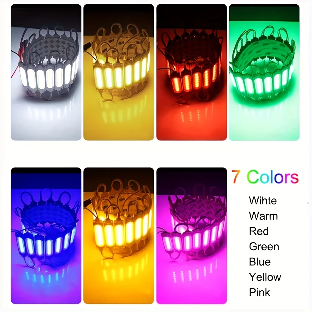 20개의 LED 상업용 광고 표지판 조명 모듈, 자동차 주변 조명, DC12V 고휘도 COB 라이트 비드, 조명 문자등, 옥외 광고판 모듈 조명, 장식 캐비닛 조명, 자동차 화장 거울, 도로변 표지판, 광고
