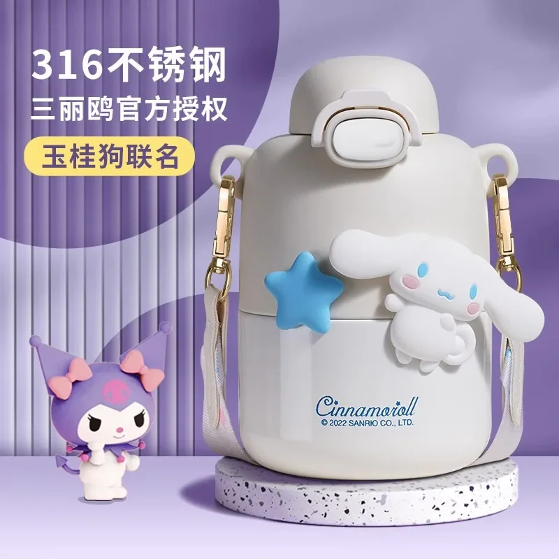 

Sanrio Kuromi Insulated Cup 316 Straw High-Looking Cartoon Student Cup Children's Big Belly Water Cup
