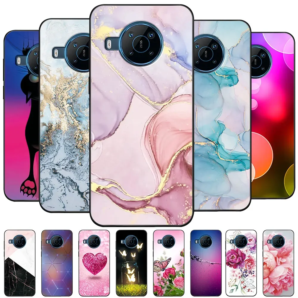 Чехол для Nokia X100 X10, чехол для Nokia X20, мягкий силиконовый чехол из ТПУ, чехол для телефона Nokia X20 x10 X 100, Мраморная задняя крышка, бампер