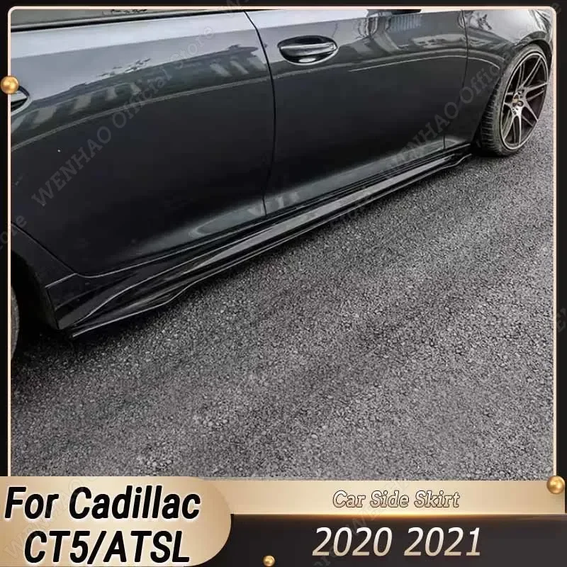 

Для Cadillac CT5/ATSL 2020-2021 глянцевая черная Автомобильная боковая юбка удлинительная пластина разделитель губ бампер комплекты для тюнинга кузова