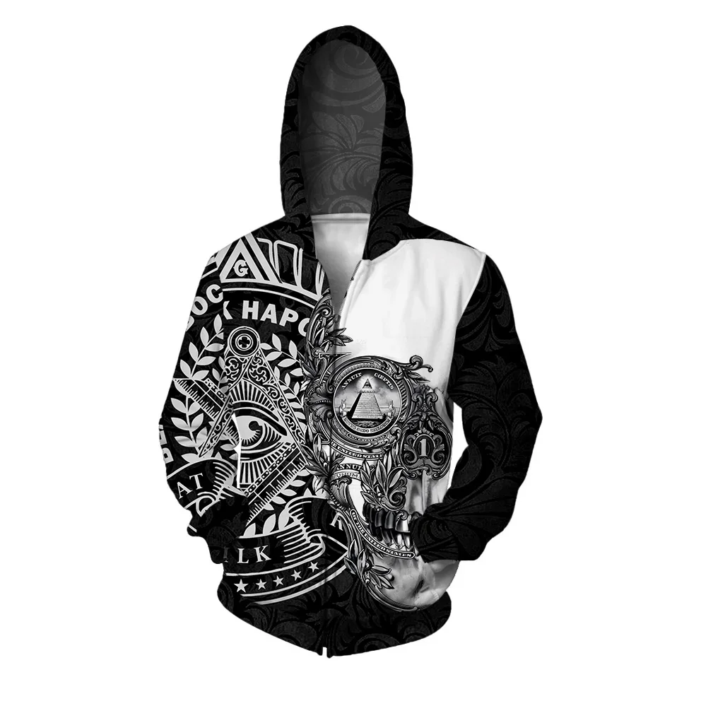 thumbnail image 1 of Sudadera con capucha y estampado de calavera de otoño para hombre, sudadera con capucha para hombre, sudadera con capucha de moda para hombre, sudaderas con capucha con cremallera, ropa Y2k, 1 of 4