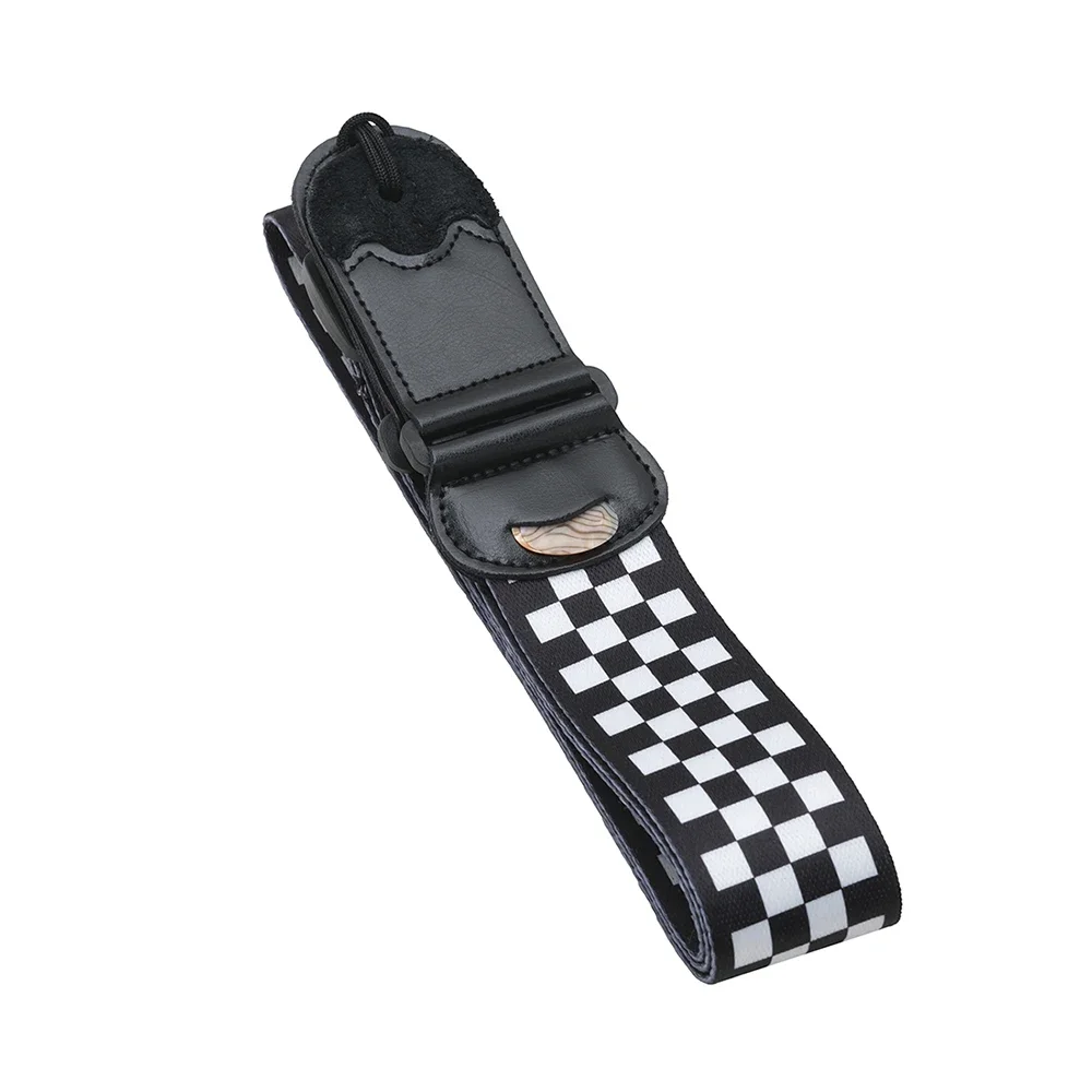 Embroidered Electric Guitar Strap with Plectrum Holder - String Instrument Accessory