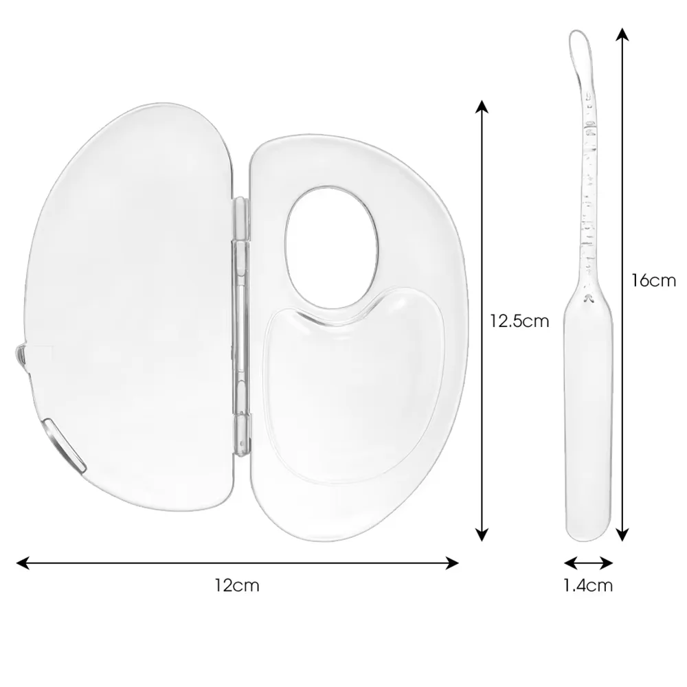 Foldable Acrylic Liquid Foundation Palette Set with Foundation Spatula and Dedicated Storage Tray, Complete Makeup Tool Set