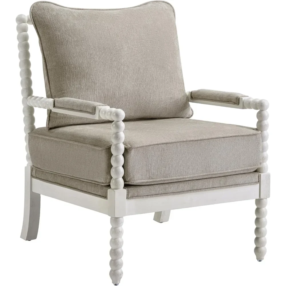 ANGDUO Linen Spindle Arm Chair image 3