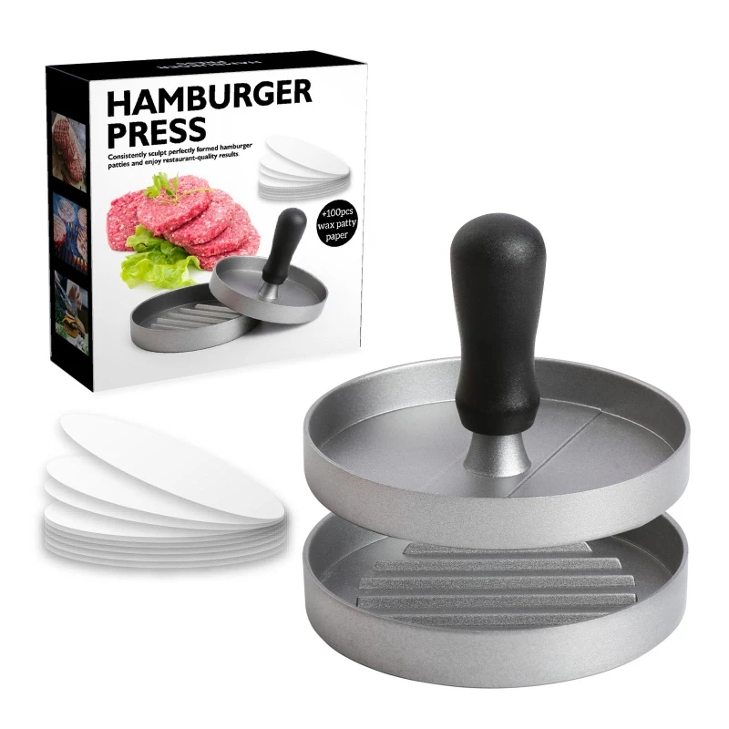 2023 New Bacon Press Round Shaped Burger Smasher Grill Press Smash Burger Press Antiaderente Meat Press Materiale Metallico Per Hamburger