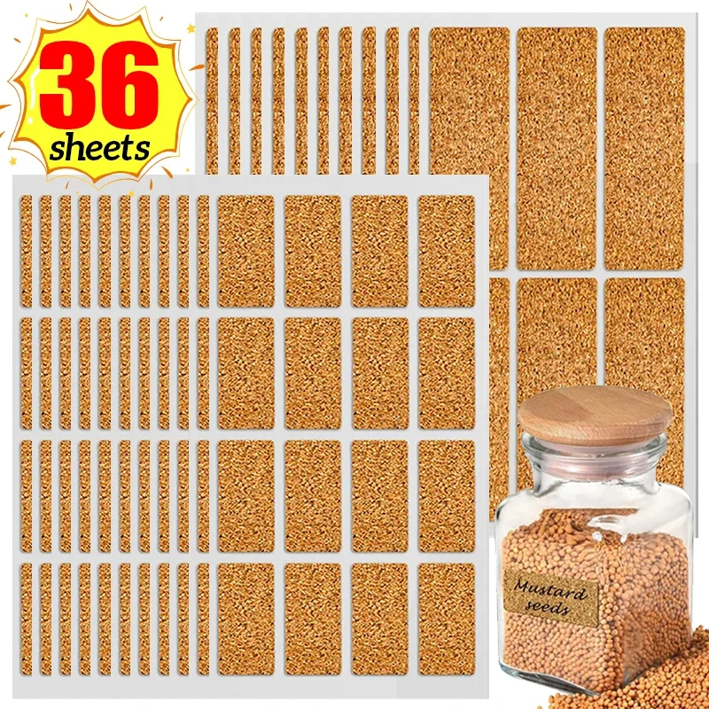 Label Stickers Cork Wooden Labels Stickers Kitchen Organizer Spice Containers Tags