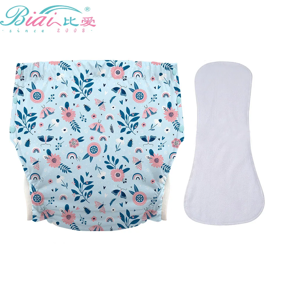 Ice Silk Adult Cloth Disaper Waterproof Diaper Pants Reusable Trouser Pocket Anti-leak Breathable Nappy Pads