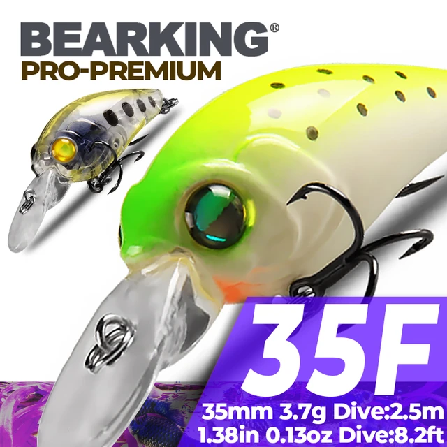 BEARKING-A + Professional Fishing Lures, Mini Crank Hard Bait, 35mm, 3.7g  dive, 2.5m