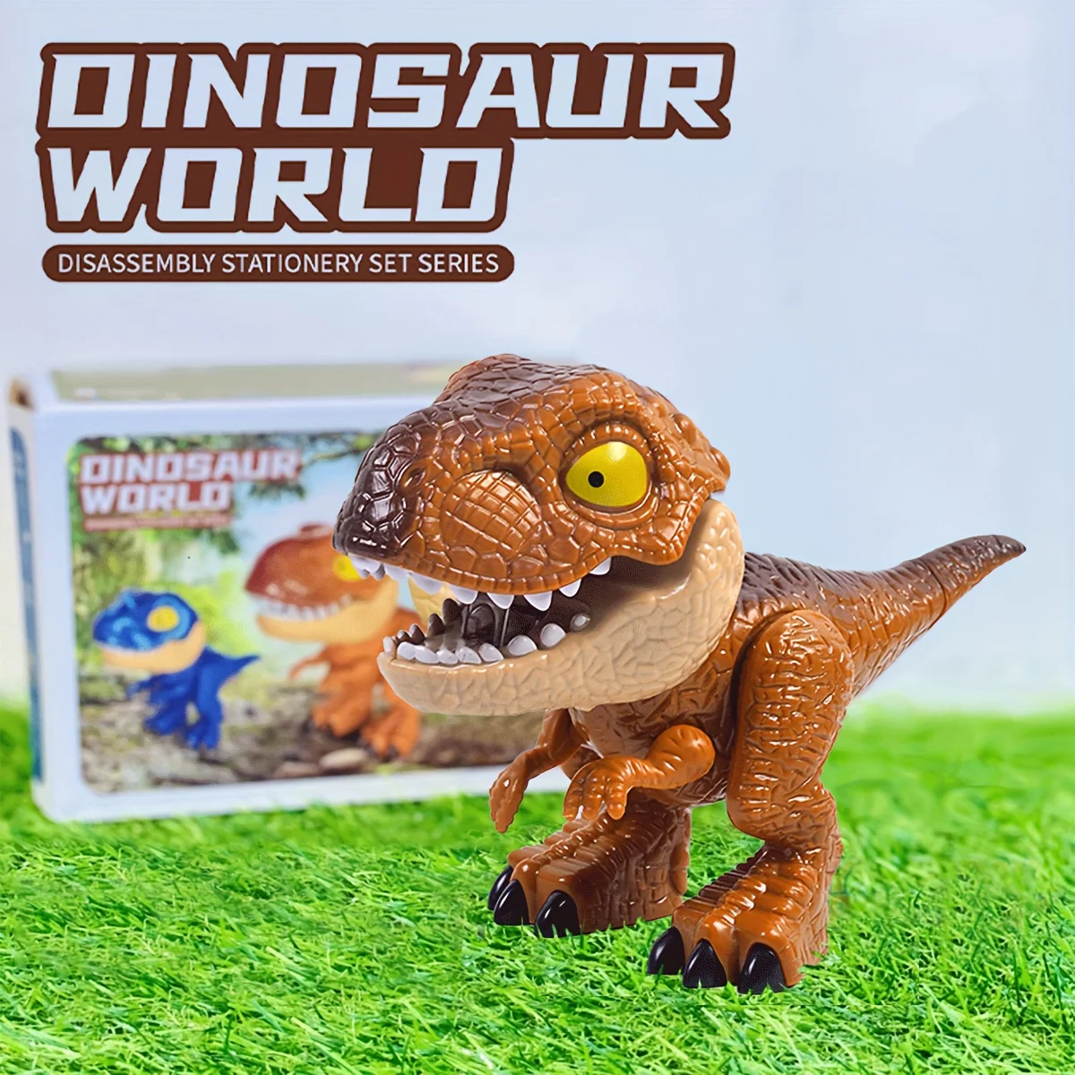 Set cancelleria dinosauro 5-in-1 con righello e temperamatite_voghion.com