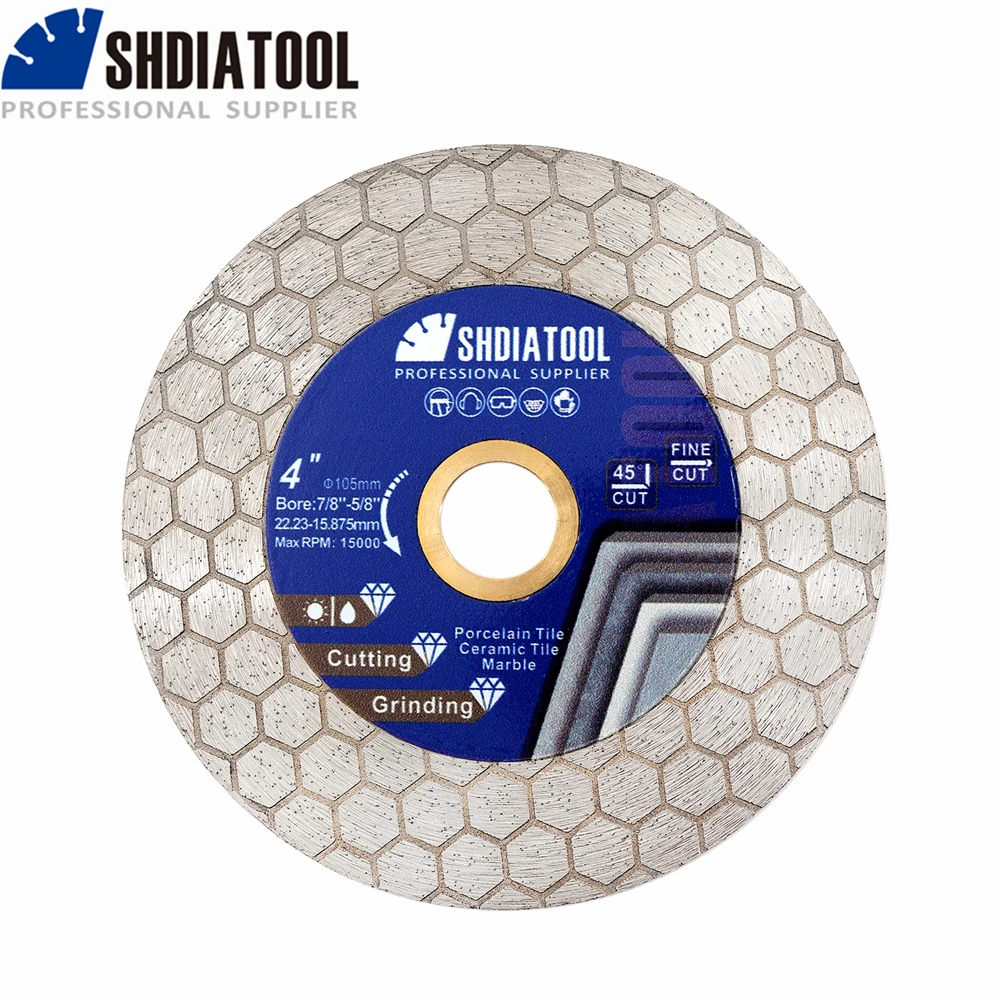 SHDIATOOL4HexgonalDoubleSidedDiamondCuttingDiscEdge105mm