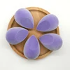 Wholesale Custom Logo Microfiber Make Up Sponge Beauty Egg Facial Flocking Makeup Facial  Sponge Velvet Flocking Blender Egg 3