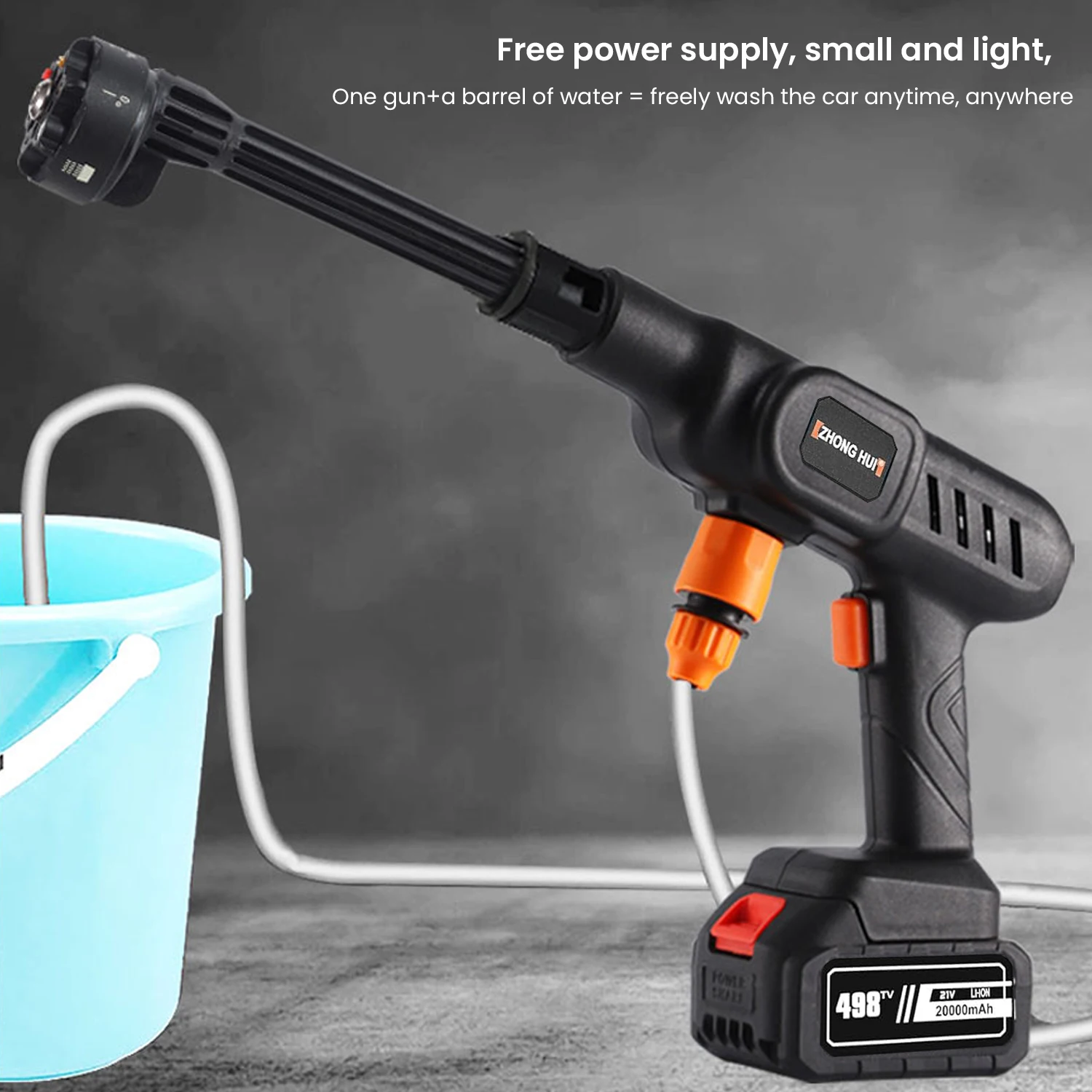 6-IN-1 Cordless High Pressure Car Washer Water Gun Home Garden Cleaning Washing Machine Gun Rechargeable Battery Pressure Washer