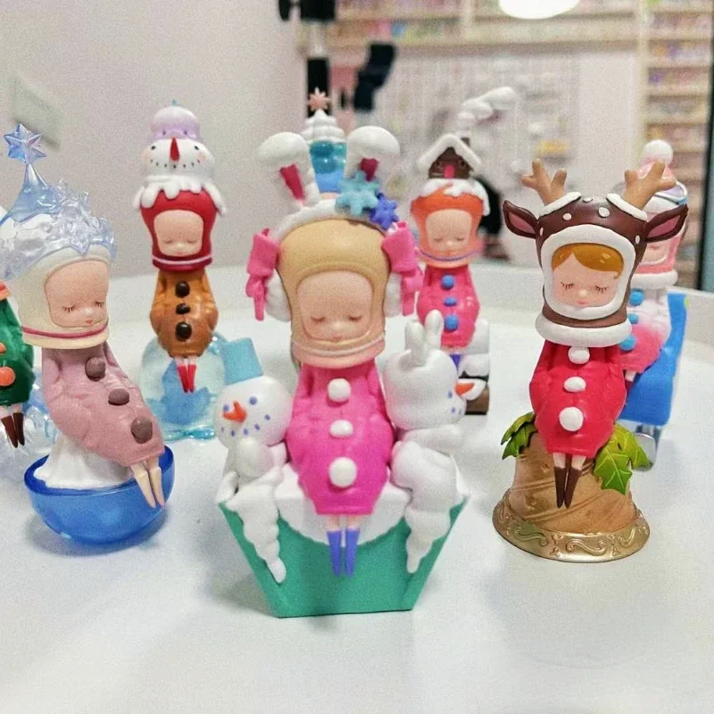 Gumon-冬のフィギュア,モンスター,コイン,4つの置物,スタイル