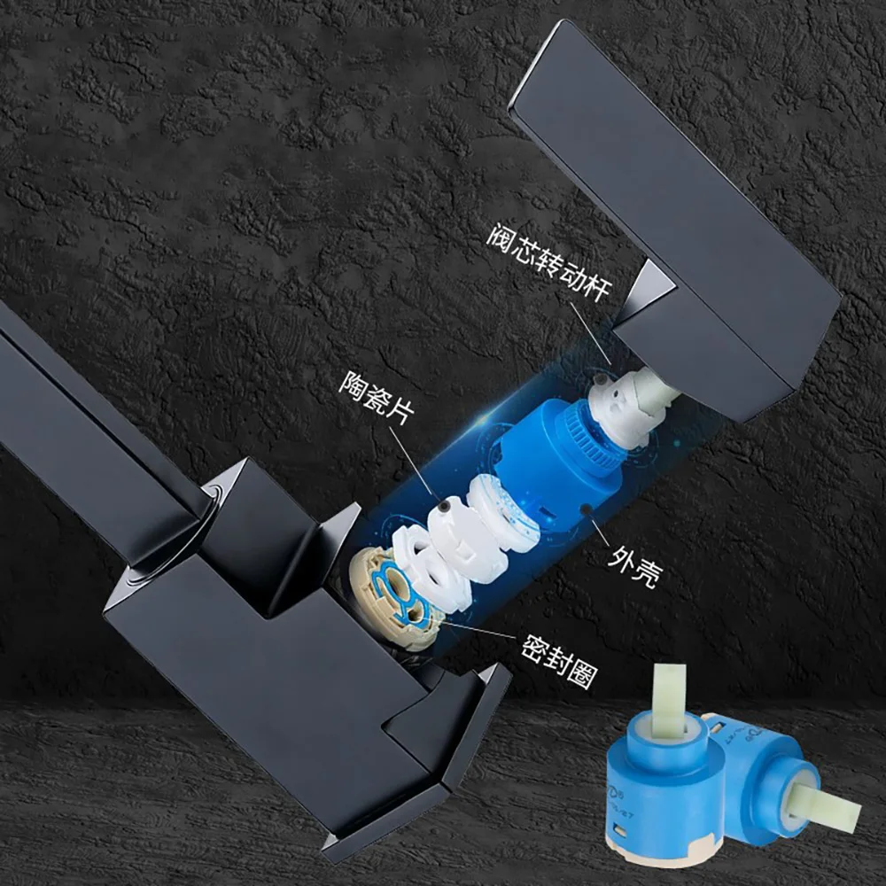 Kitchen Faucet Washbasin Faucet electroplating refined copper hot and cold rotatable faucet accessories
