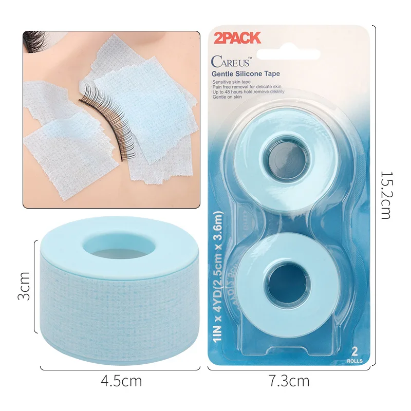 Eyelash Silicone Tape Lash Extension Adhesive Tape Small Hole Breathable Easy Tear Eye Pads Paper Patch Makeup Tools 2pcs/Box