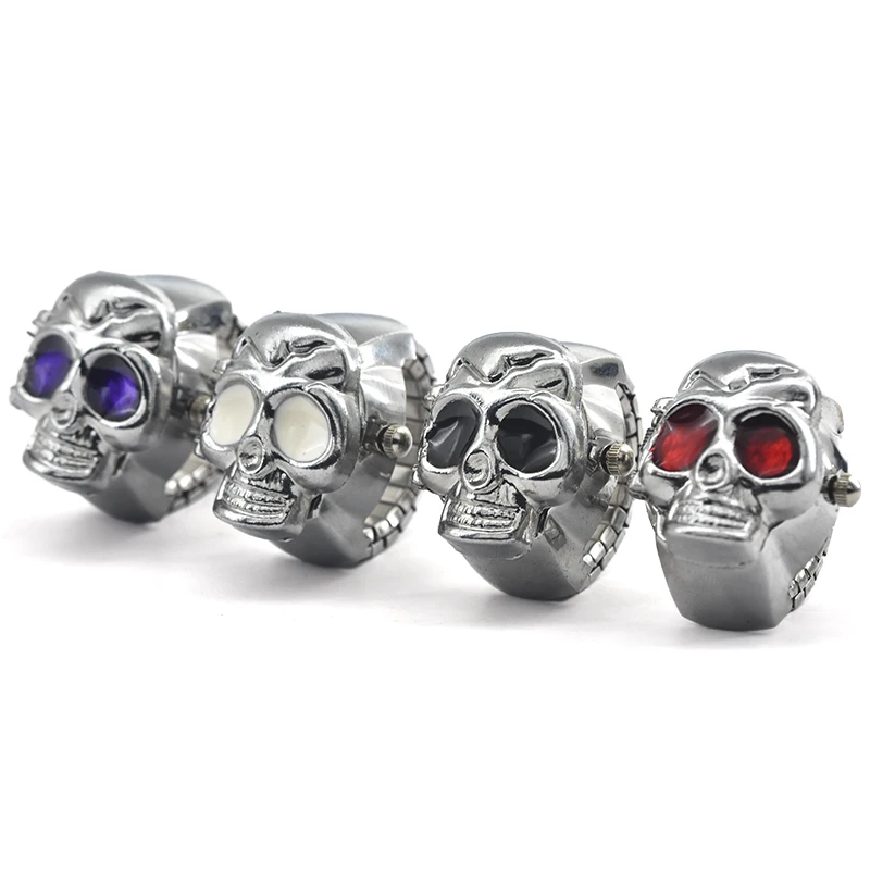 Creative Skull Selling Personality Quartz Ring Watch Alloy Circular Dial Unisex Christmas Gift Fun Watch quartz watch ring watch