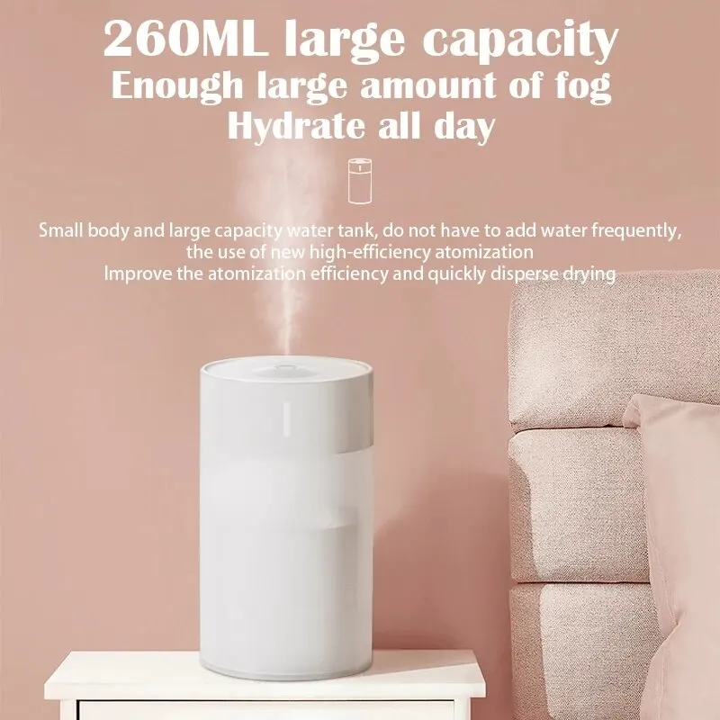 260ML Mini Ultrasonic Air Humidifier LED Lamp USB Essential Oil Diffuser Car Purifier Aroma Anion Mist Maker air humidifier